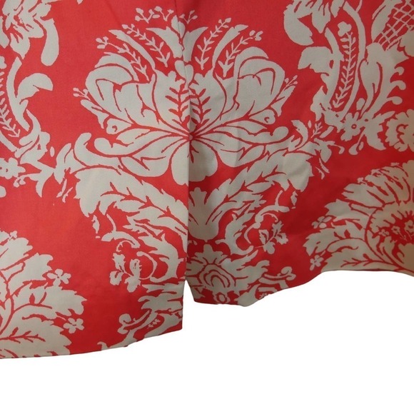 J. Crew Factory The Pencil Skirt Orange White Tropical EUC Size 4 - Picture 4 of 8